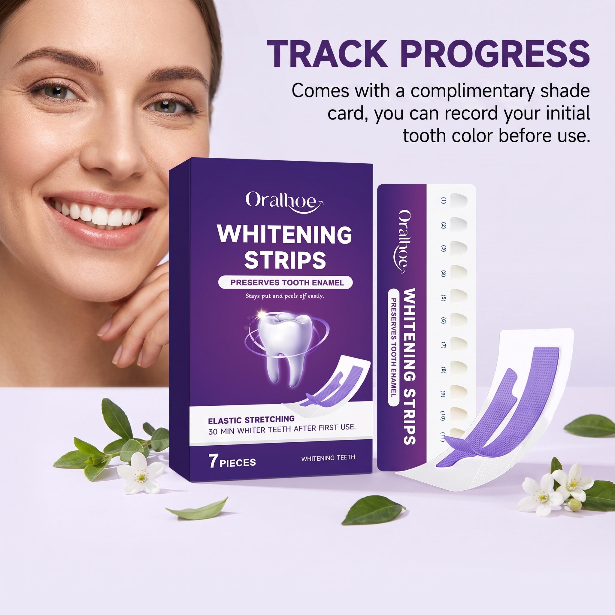 보라색 치아 미백 스트립 순한 포뮬러 에나멜 안전 얼룩 - Teeth Whitening Shade Guide 리뷰 및 가격